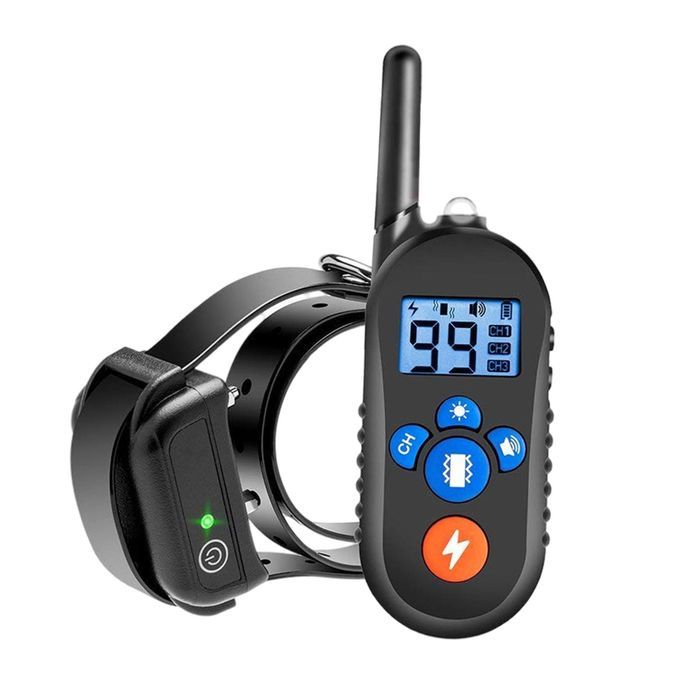 Electric Dog Training Collar With Remote 800M Rechargeable 1pc Black