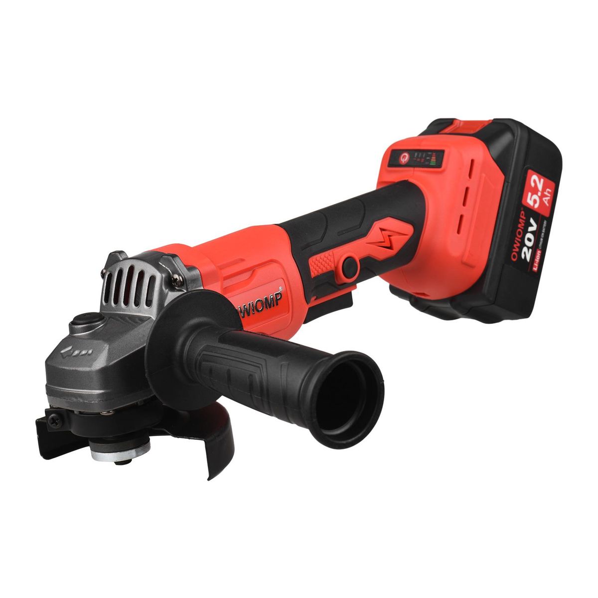 20V Cordless Angle Grinder Electric Angle Grinder Tool 100mm 10000RPM Brushless Motor 2-Position Adjustable Auxiliary Handle Storage Bag Handheld Electric Grinder