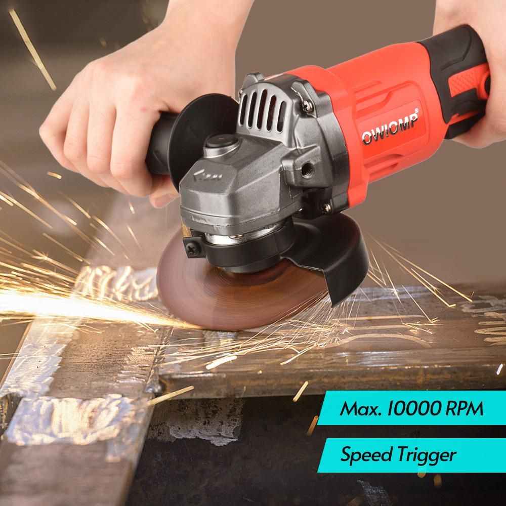 20V Cordless Angle Grinder Electric Angle Grinder Tool 100mm 10000RPM Brushless Motor 2-Position Adjustable Auxiliary Handle Storage Bag Handheld Electric Grinder