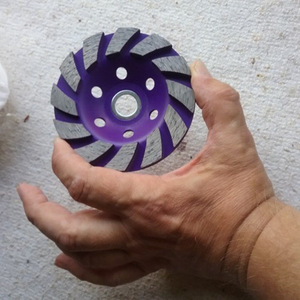 Diamond Grinding Wheel Dis  Bowl Shape Grinding  Up  On Rete Granite  -purple