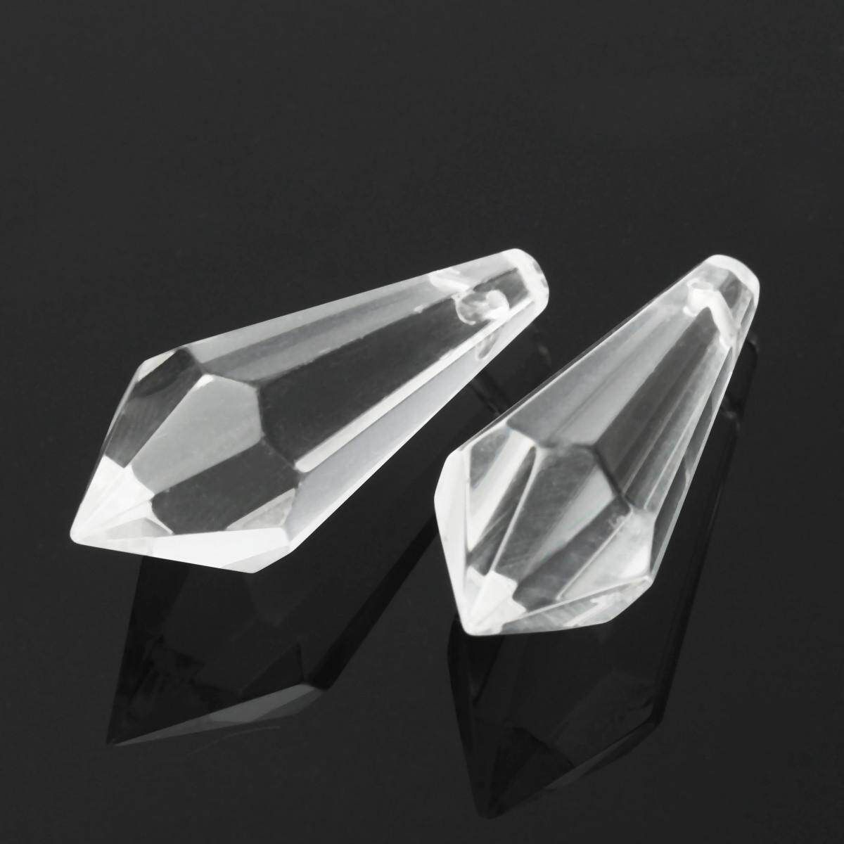 10pcs Clear Chandelier Hanging Crystals Prisms Drops Pendants Lamp Parts