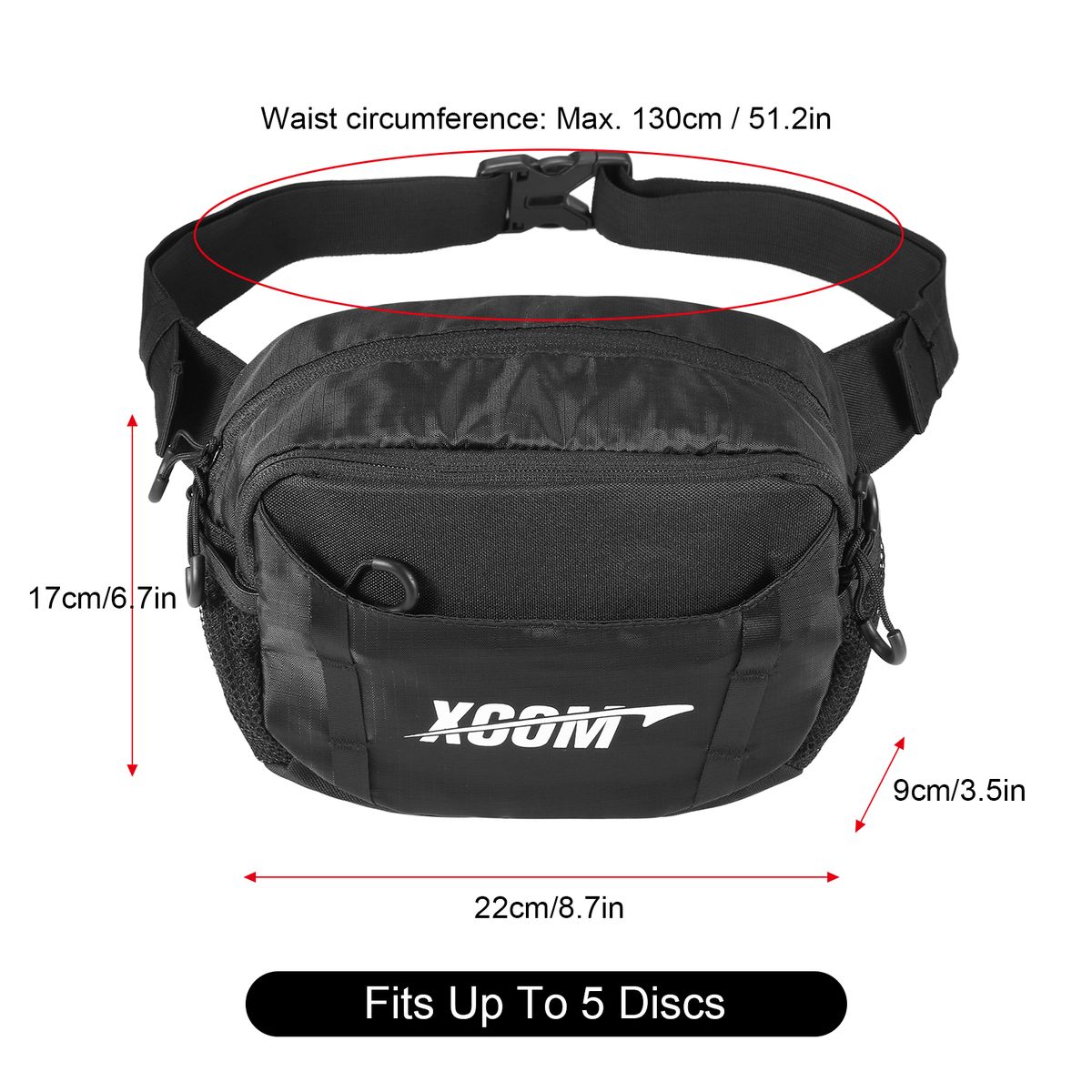 Disc Golf Bag Adjustable Disc Holder Waist Pack Fits Up To 5