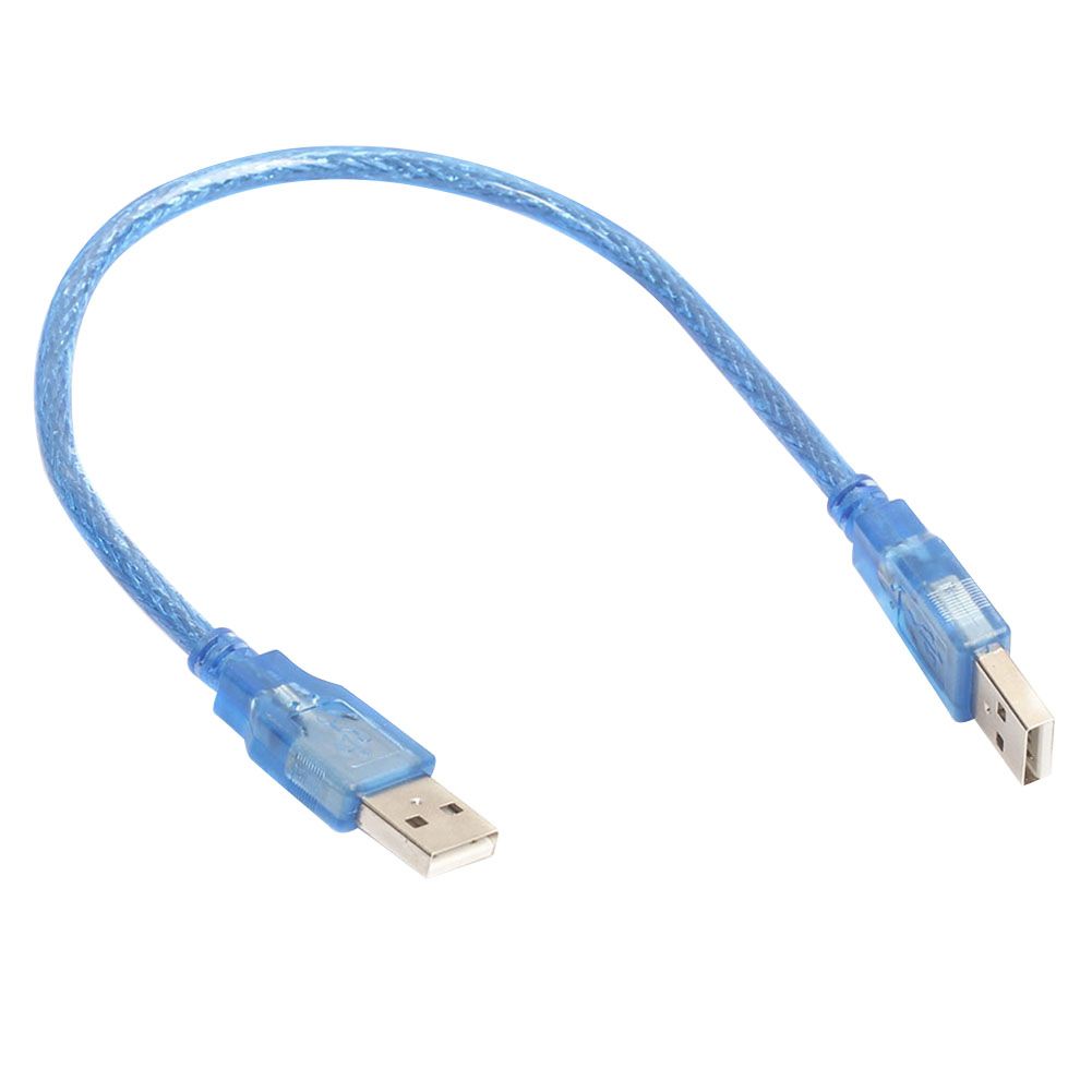 0.3m USB 2.0 Male To Male Extension Connector-Clear Blue