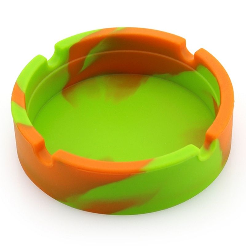 Luminous Silicone Ashtray Premium Rubber High Temperature Heat Resistant Anti-fall Round Design Ashtray E Accessories