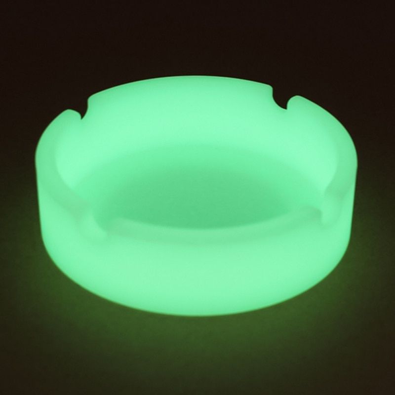 Luminous Silicone Ashtray Premium Rubber High Temperature Heat Resistant Anti-fall Round Design Ashtray E Accessories