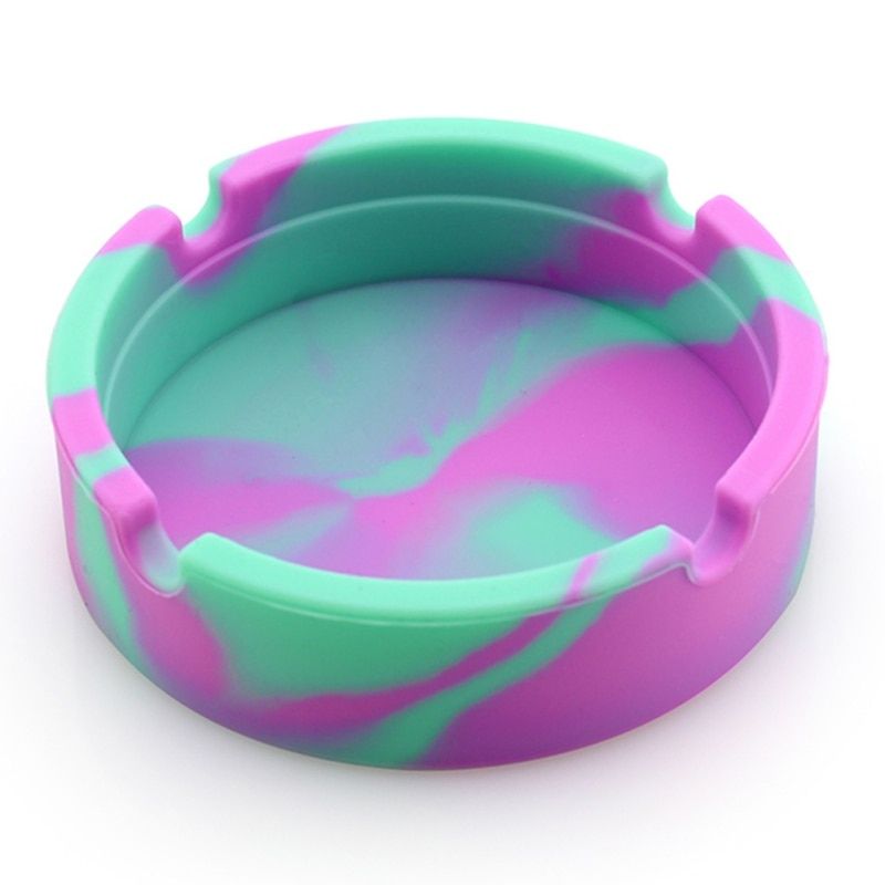 Luminous Silicone Ashtray Premium Rubber High Temperature Heat Resistant Anti-fall Round Design Ashtray E Accessories