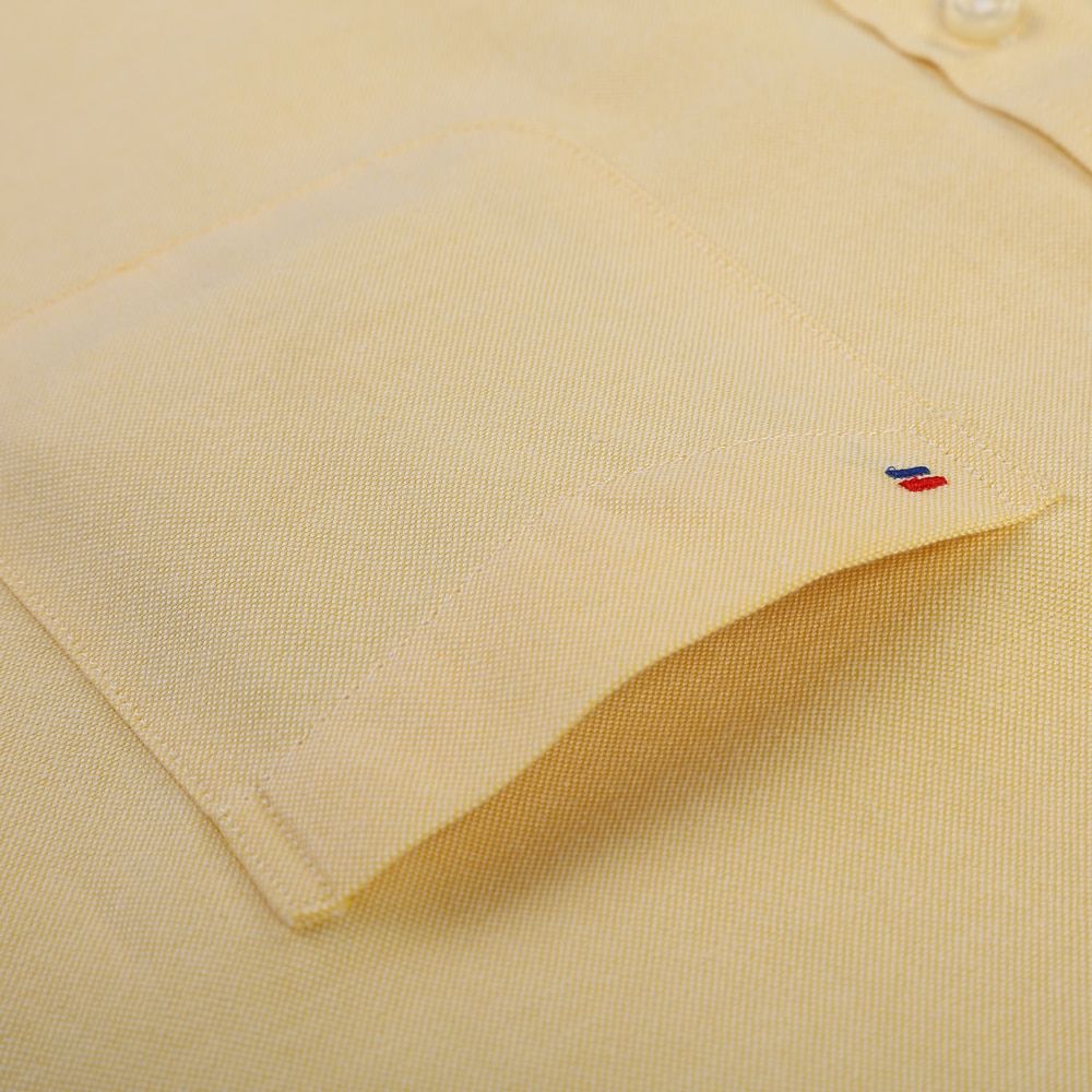 Men's Regular-Fit Long-Sleeve Sturdy Knit Oxford Shirt Embroidered Pocket Button-down Casual Versatile Shirts Gray