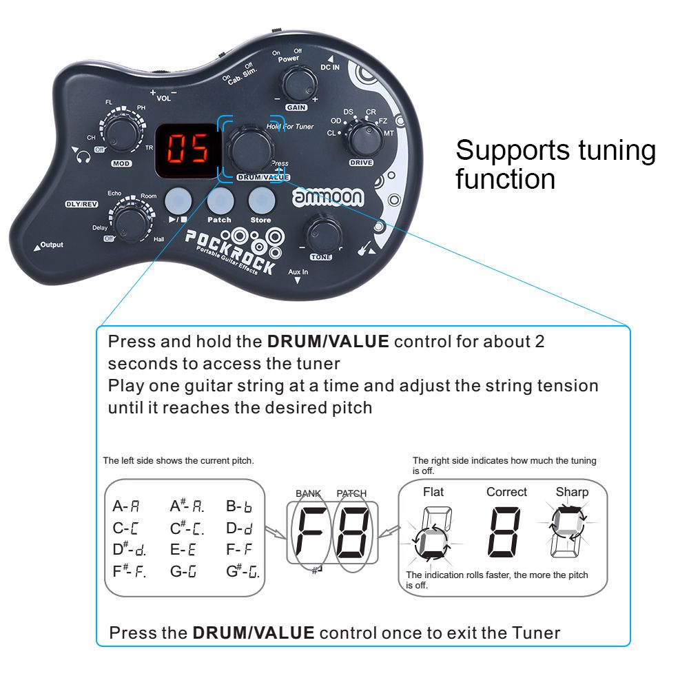 PockRock Guitar Multi-effects Processor Effect Pedal