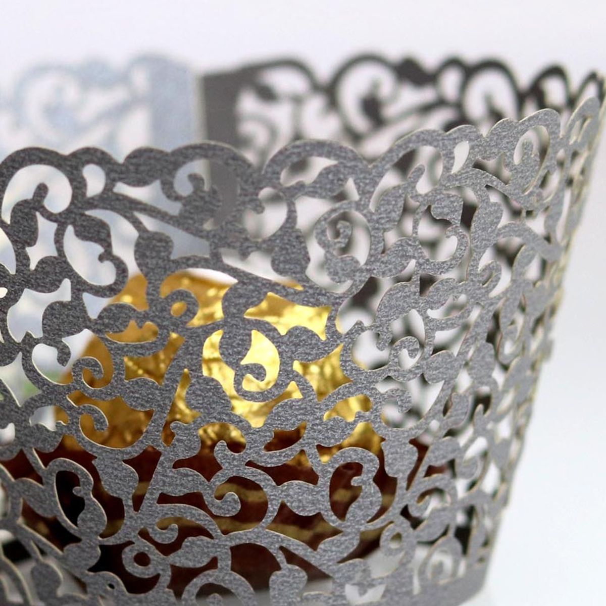 50Pcs Cupcake Saucer Solid Color Cupcake Wrappers Black