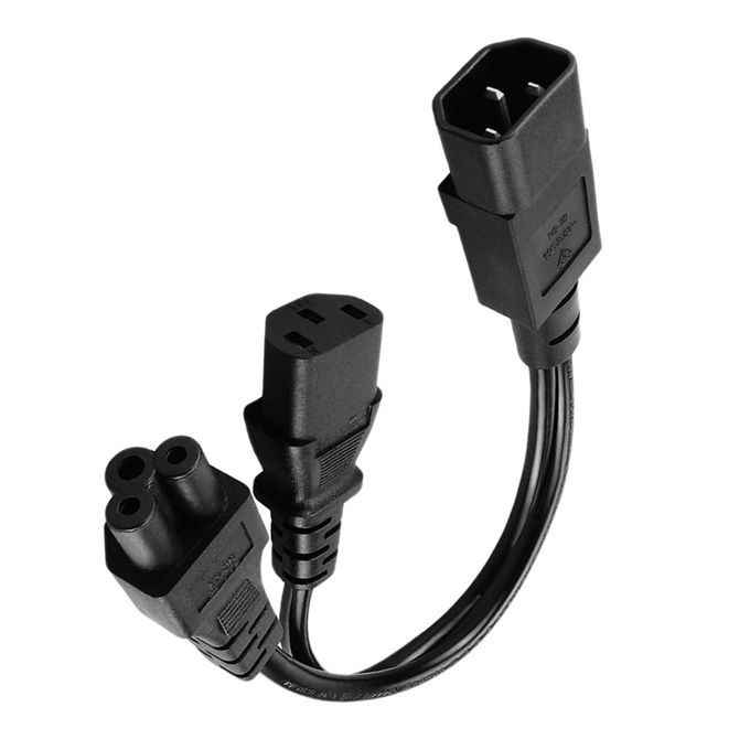 IEC320-C14 TO C13+C5 Y-shaped Splitter Power Cord 1-to-2 Cable 3-pin