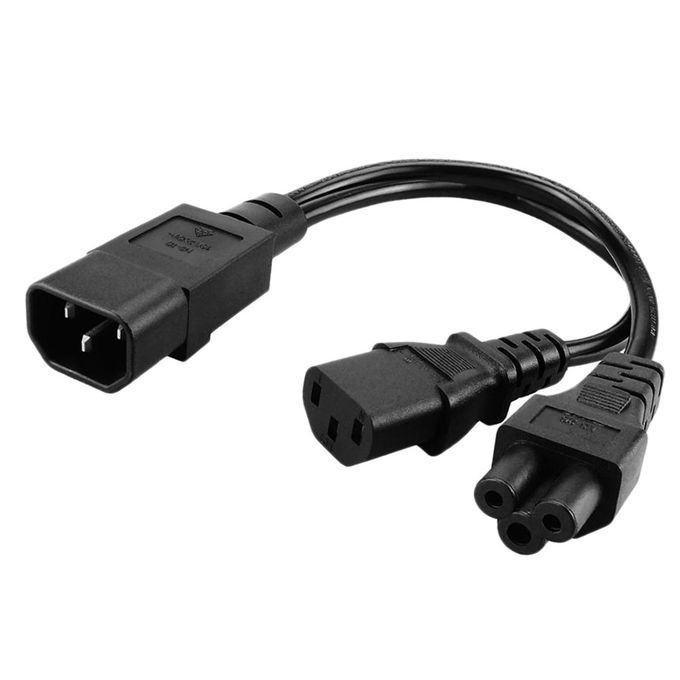 IEC320-C14 TO C13+C5 Y-shaped Splitter Power Cord 1-to-2 Cable 3-pin