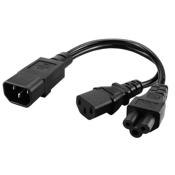 IEC320-C14 TO C13+C5 Y-shaped Splitter Power Cord 1-to-2 Cable 3-pin