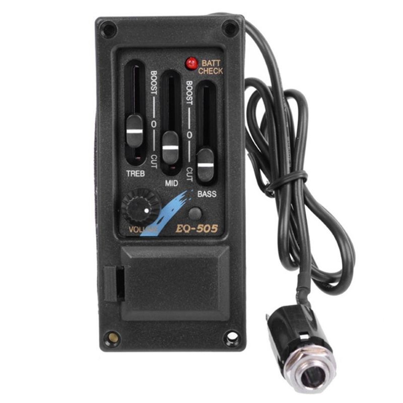 EQ-505 Guitar Saddle Pickup 3 Bands EQ Equalizer Left Hand Acoustic Guitar Preamp Sys