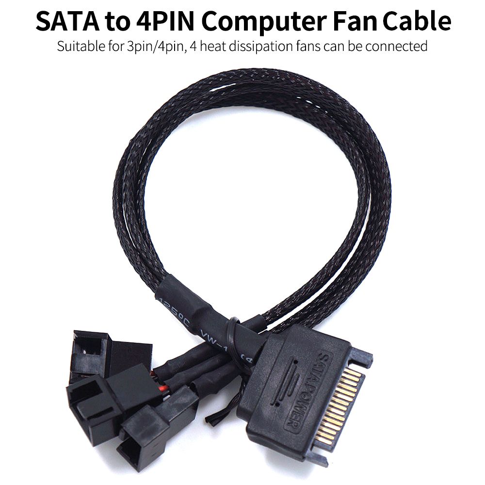 SATA To 4PIN Computer Fan Cable Suitable For 3pin/4pin