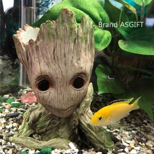 Tree Man Aquarium Ornament PVC Fish Tank Cave Stone Decoration Cute Cartoon Plant Flower Pot Bonsai Garden Home  Decor