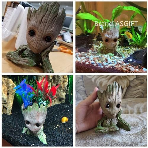 Tree Man Aquarium Ornament PVC Fish Tank Cave Stone Decoration Cute Cartoon Plant Flower Pot Bonsai Garden Home  Decor