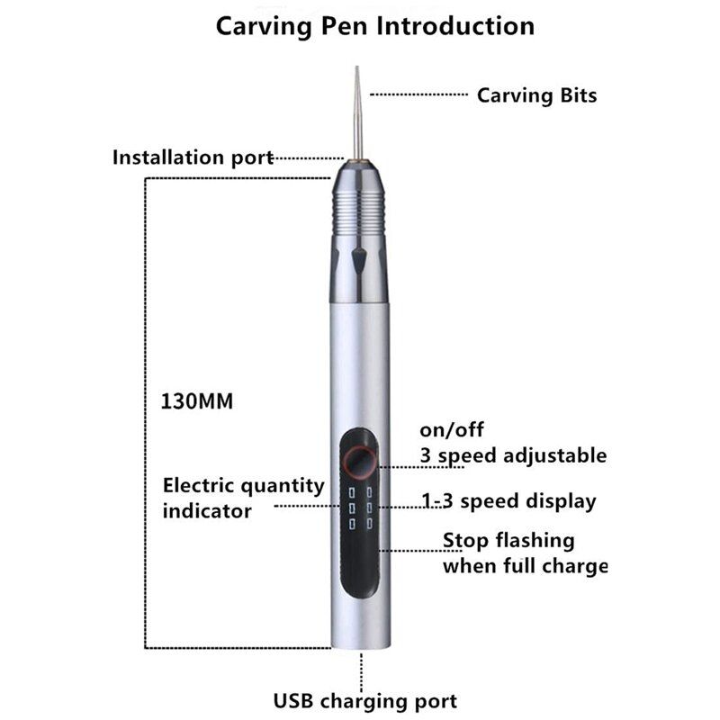 3 Speeds Adjustable Engraver Electric Grinding Pen Small