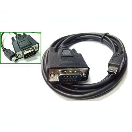 For Mobile DVD EVD USB Mini 5pin Male To VGA 15pin Male Connector Cable 1.5m