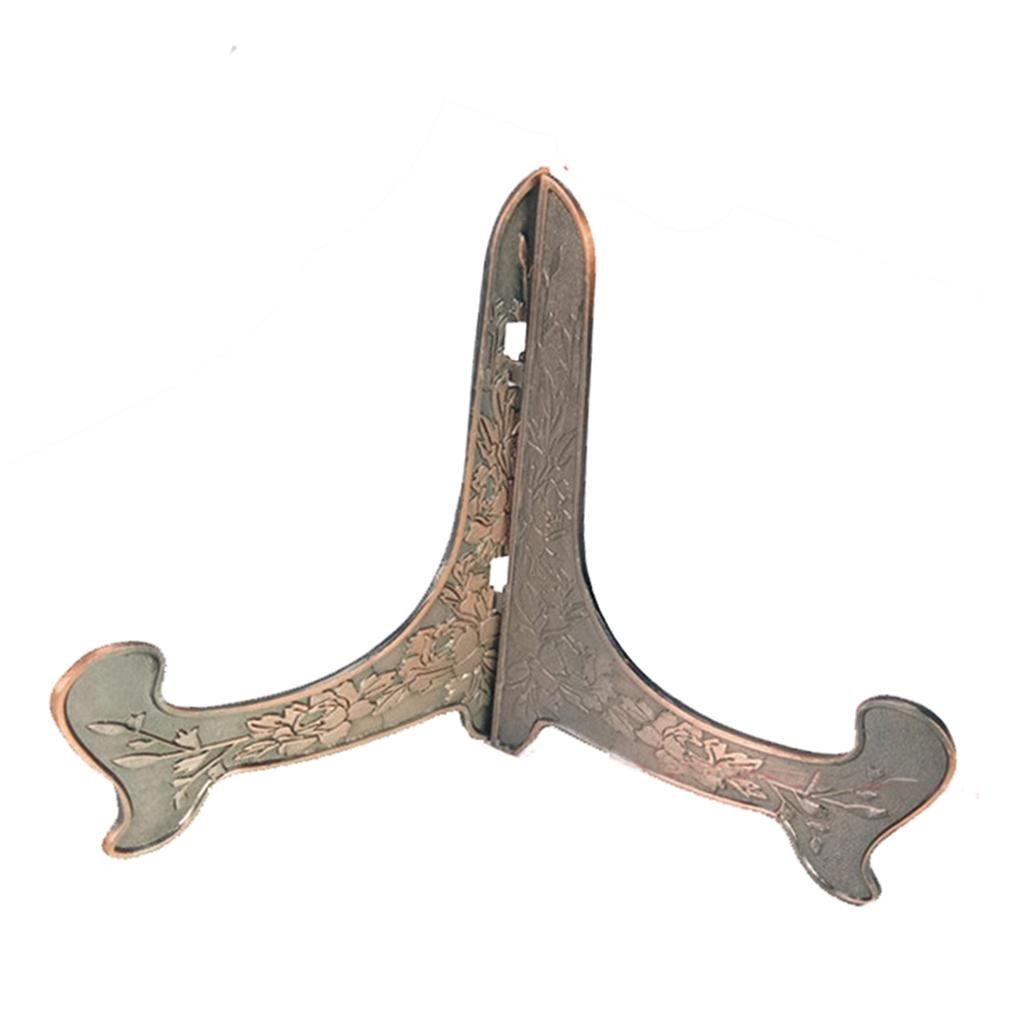 1 Piece. Metal Foldable Plate Stand Decorative Plate 10cm_Bronze