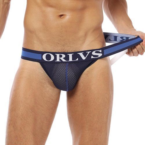 Sexy Men Underwear Jockstrap Cotton/mesh G-String Thong Briefs Panties