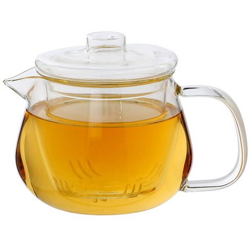 Heat-resistant Glass Transparent Tea Strainer Teapot