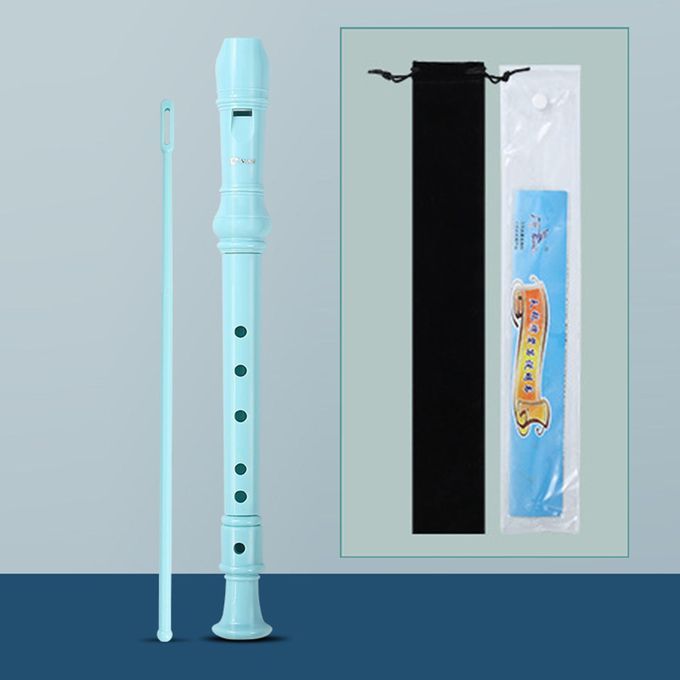 Soprano Recorder With Storage Bag Long Flute For Adults Blue 6 Hole