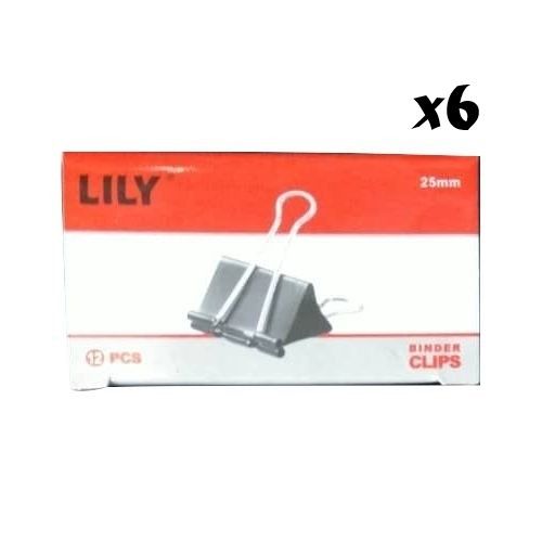 25mm Stainless Steel Binder Clips (12 Pieces In 1 Pack)- 6 Packs