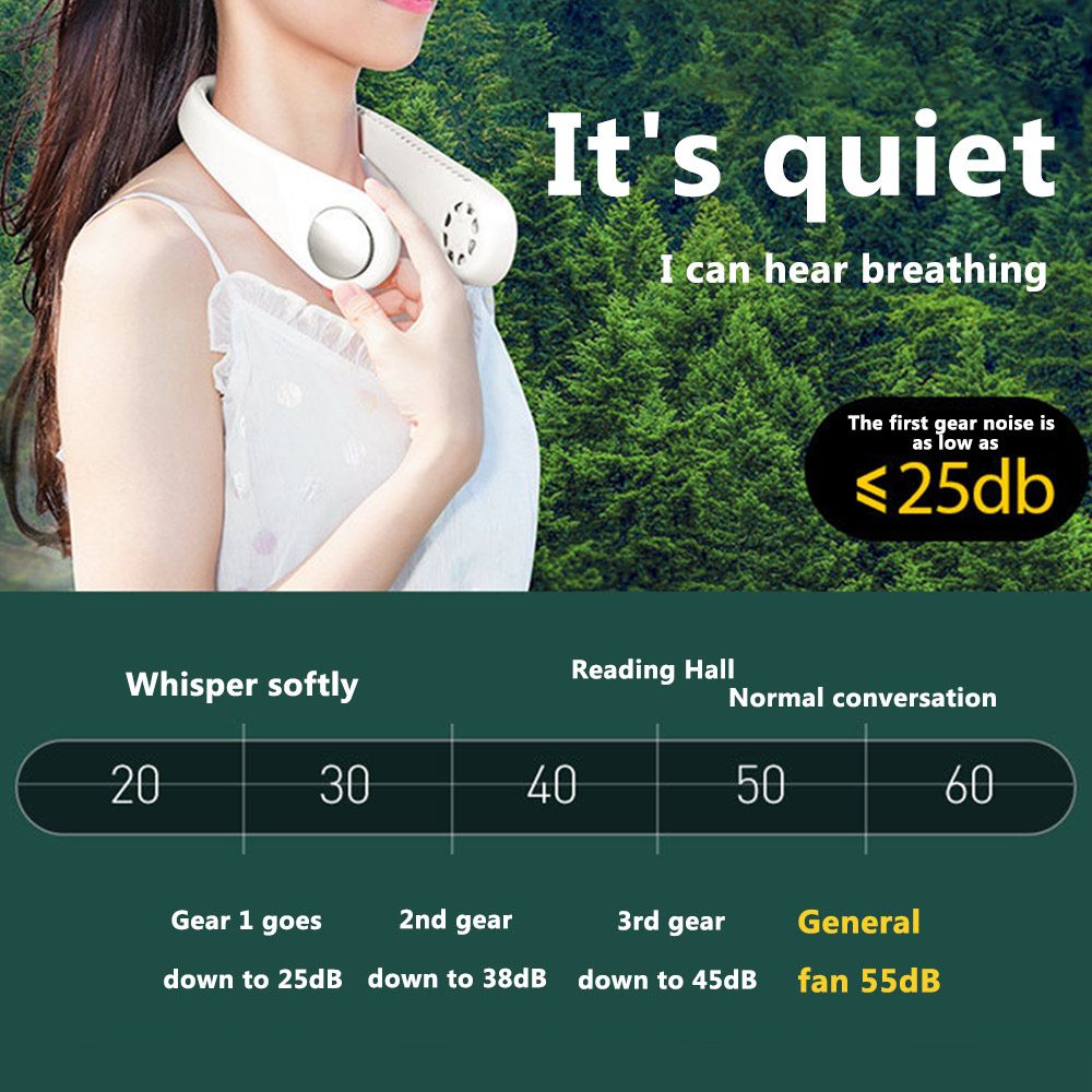 Quiet 2020 With Handheld Conditioner Ultra Mini For Room USB Wearable Neck Air Fan Battery Wind Fan Rechargeable Cooler Portable