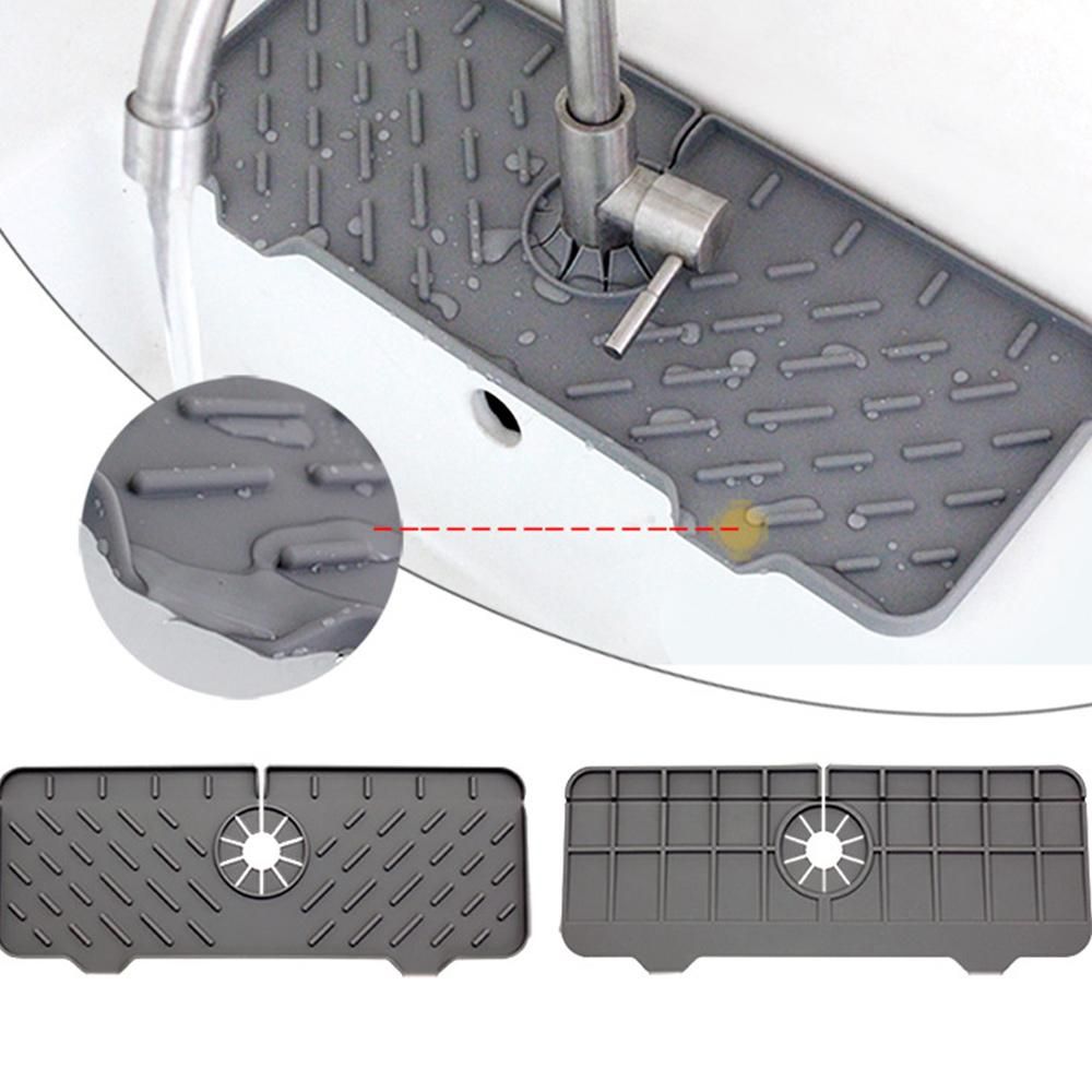 Kitchen Sink Splash Guard,for Sink Silicone Faucet Mat (Gray)