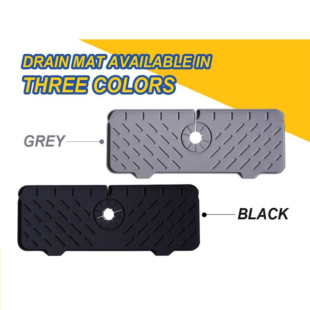 Kitchen Sink Splash Guard,for Sink Silicone Faucet Mat (Gray)