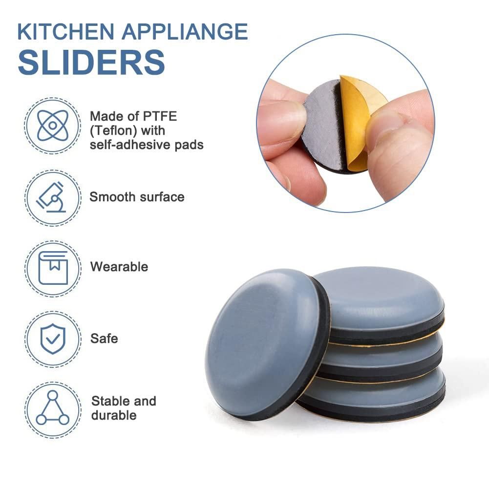 12Pcs Kitchen Appliance Sliders for Counter, Adhesive Caddy