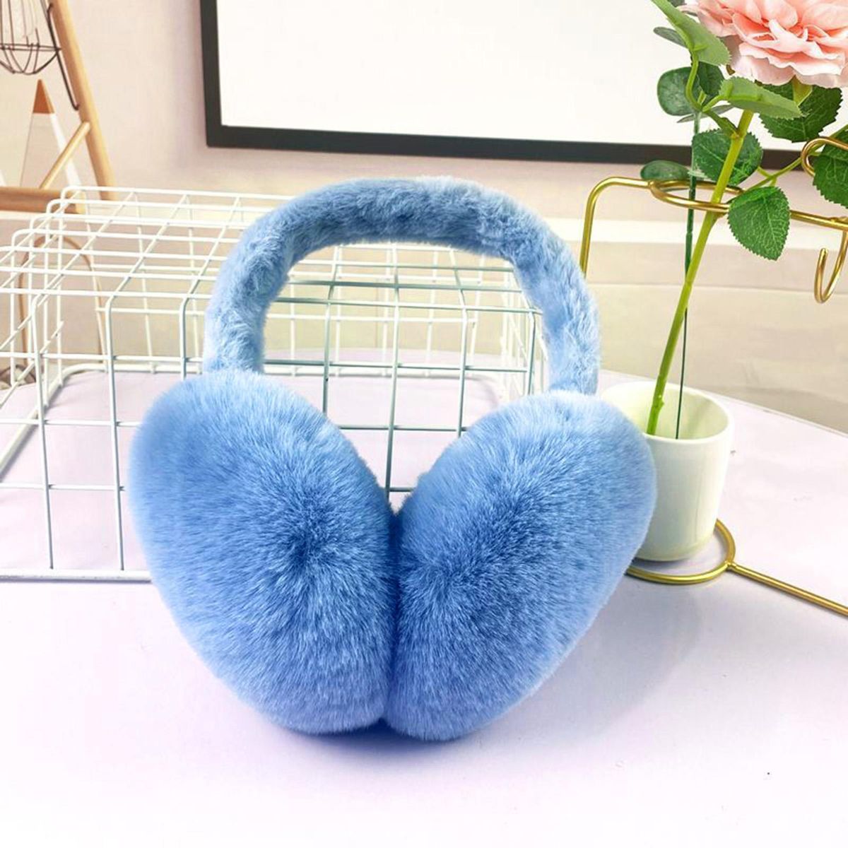 Warm Earmuffs Winter Plush Outdoor Ear Warmer Blue