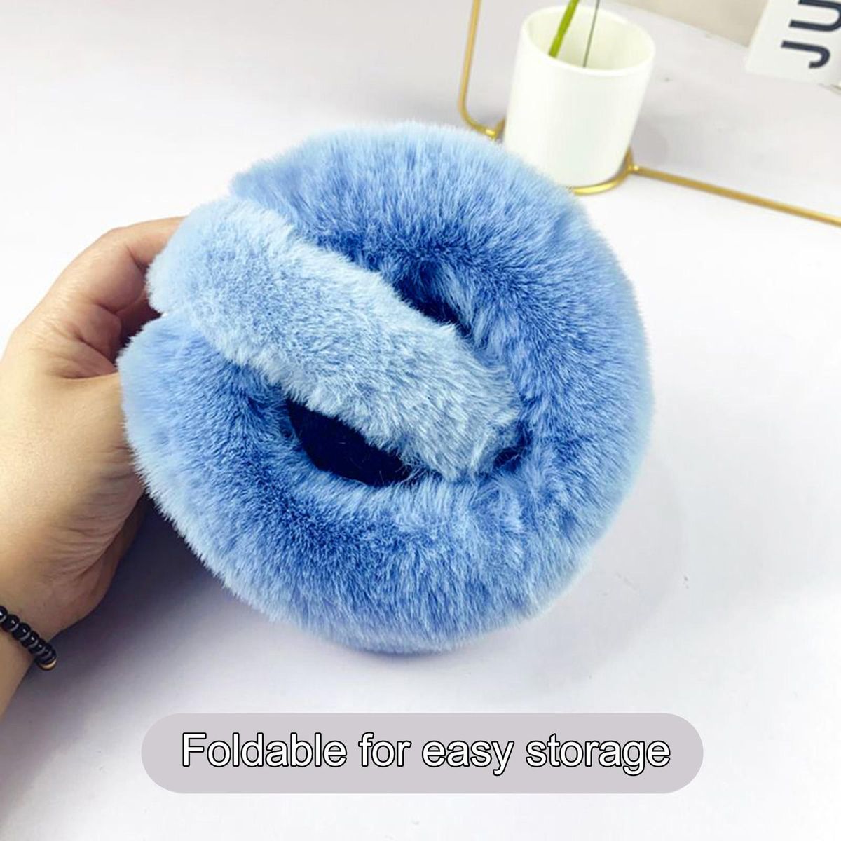 Warm Earmuffs Winter Plush Outdoor Ear Warmer Blue
