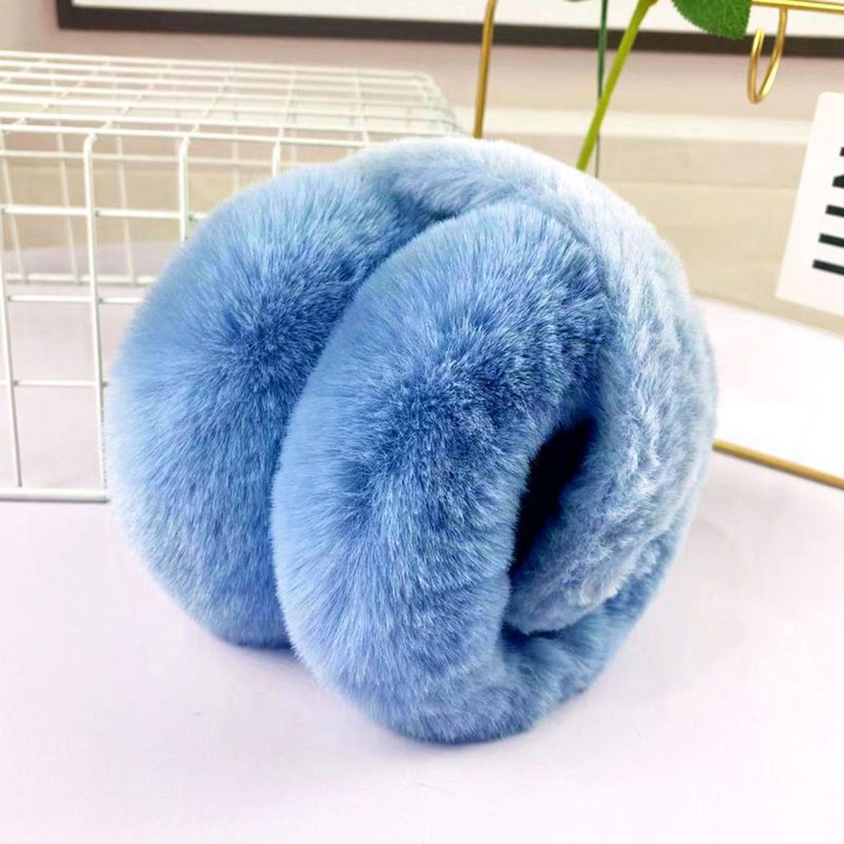 Warm Earmuffs Winter Plush Outdoor Ear Warmer Blue