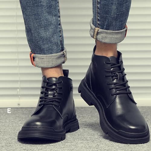 New Martin Boots High-top Leather Men's Tooling Boots Mid-top Leather Boots