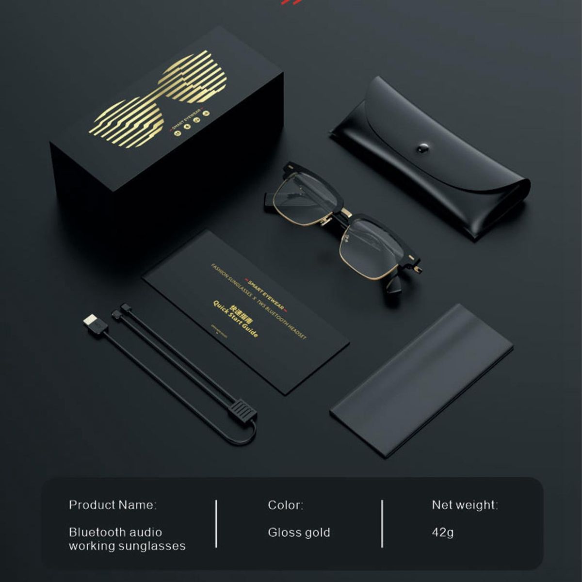 Headset IP67 Bluetooth 5.0 Smart EyeGlasses Water