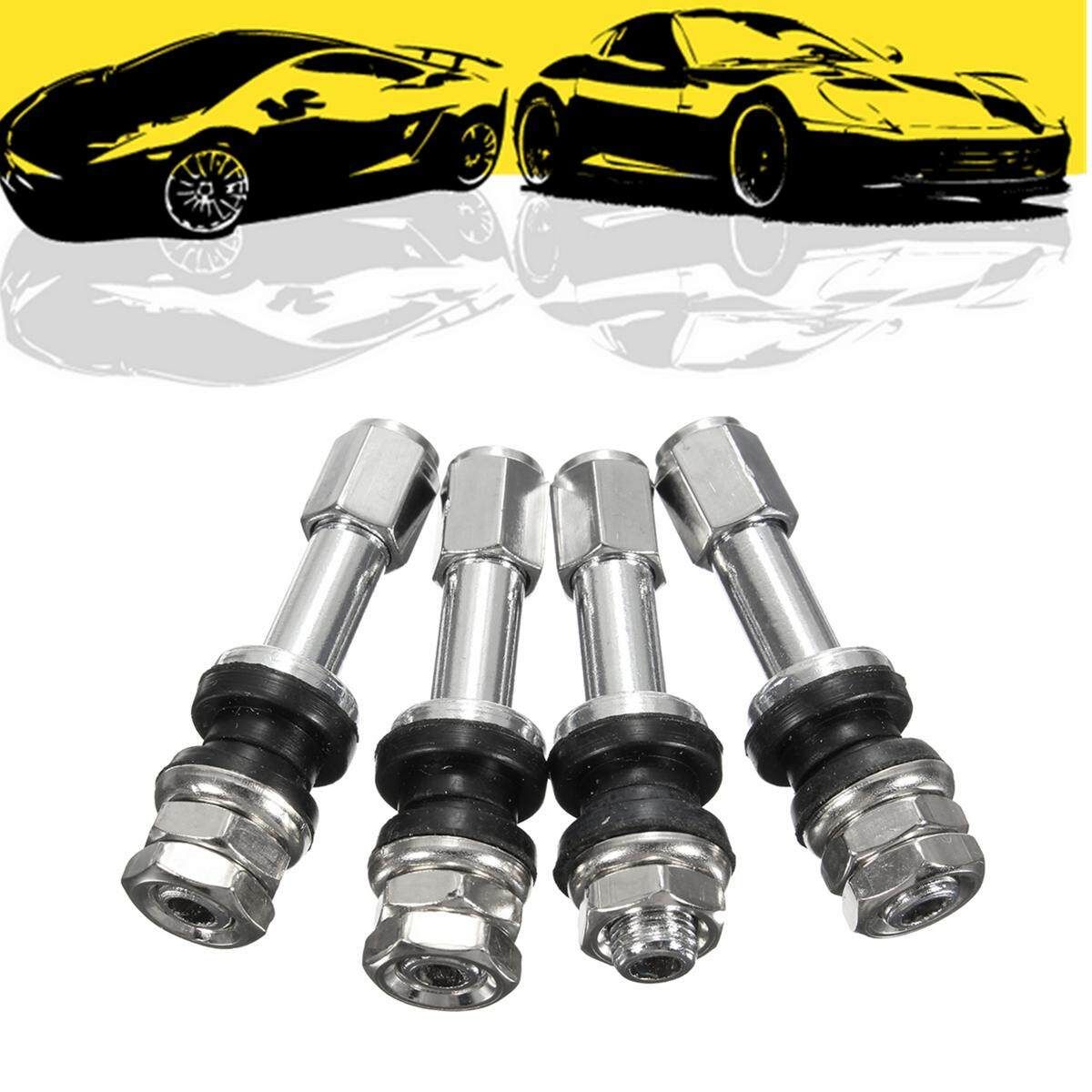 (car Dust Cover)4pcs Bolt-in Aluminum Car Tubeless Wheel Tire Valve Stems With Dust Caps Black