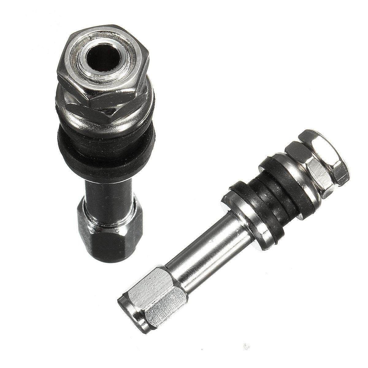 (car Dust Cover)4pcs Bolt-in Aluminum Car Tubeless Wheel Tire Valve Stems With Dust Caps Black