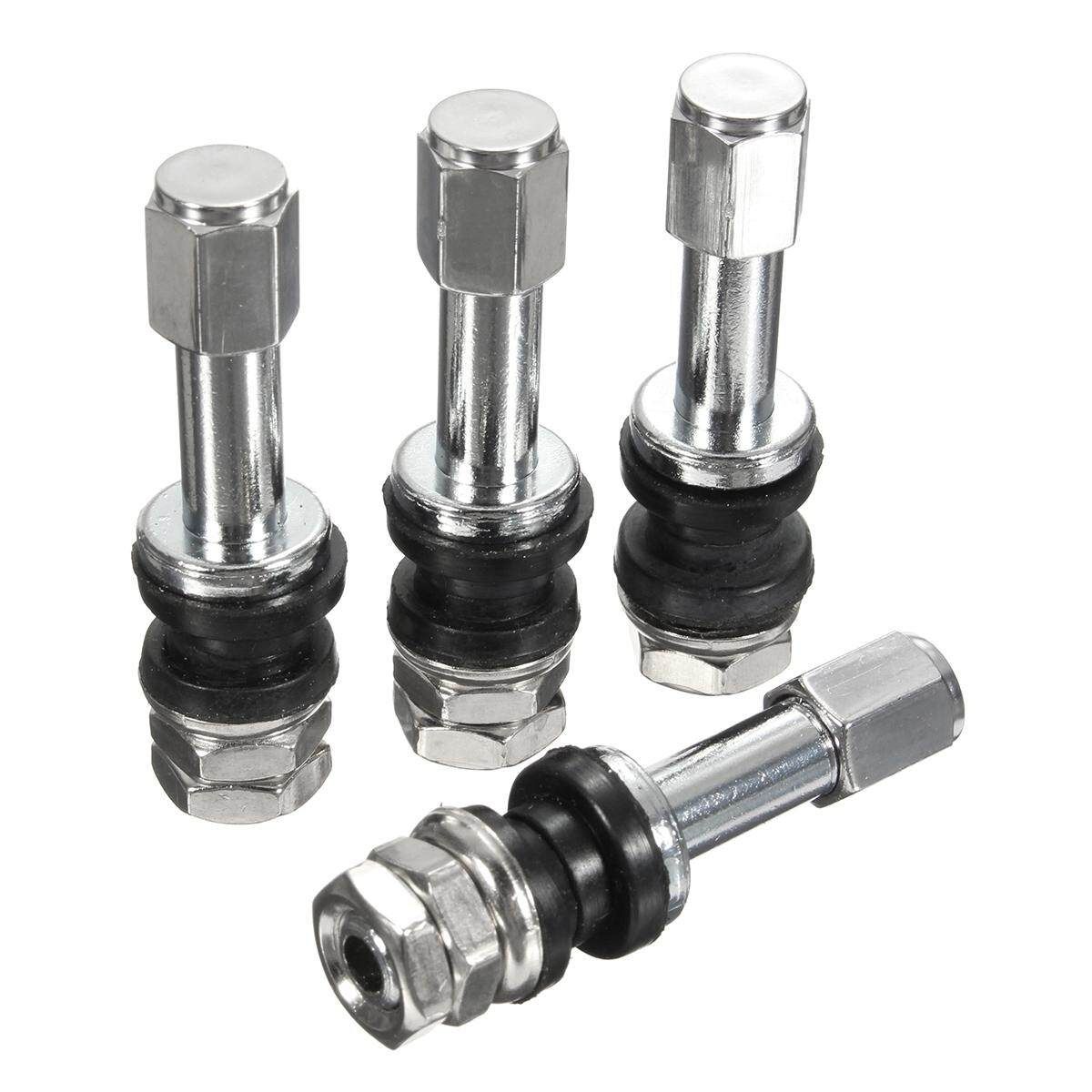 (car Dust Cover)4pcs Bolt-in Aluminum Car Tubeless Wheel Tire Valve Stems With Dust Caps Black