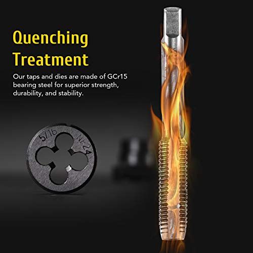 60 PCS Tap And Die Set Metric And Standard Sizes Included Ta