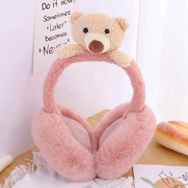 Gift Cold Protection Ear Cover Cartoon Bear Doll Ear Protection Warm Earlap Winter Soft Plush Earmuffs For Baby Children(#DP)