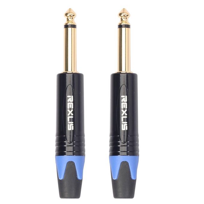 1/4'' 6.35mm   Mono Microphone Plug Guitar Audio Connectors Blue Blue