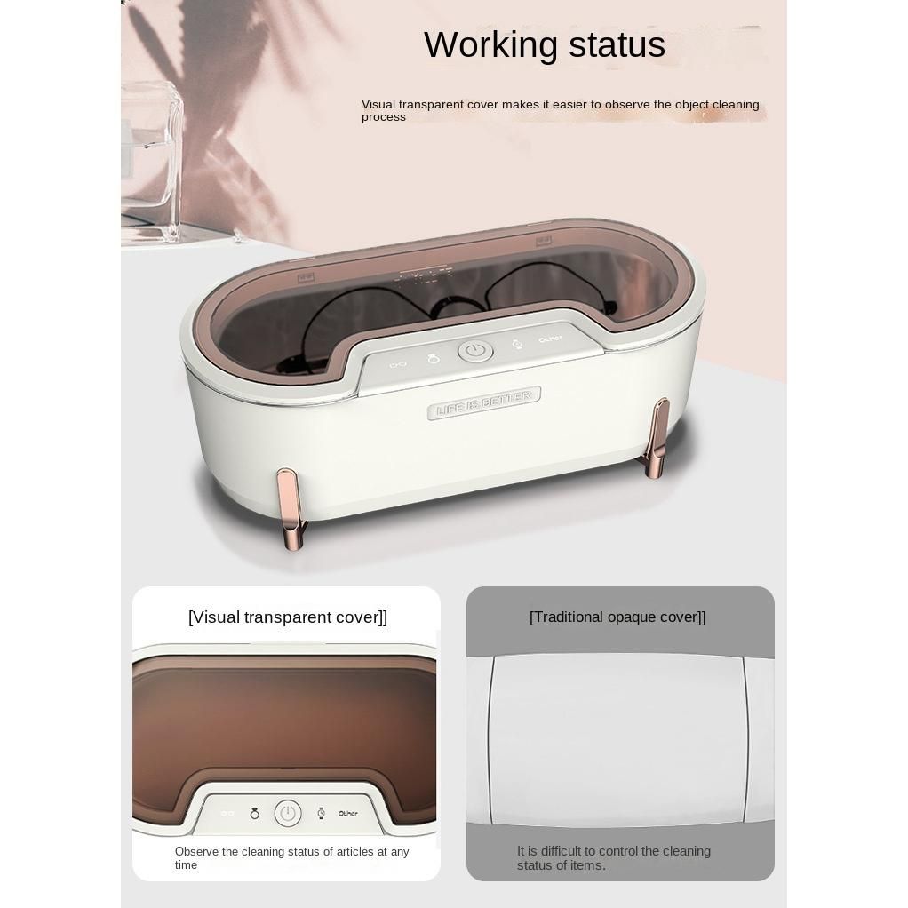 500ML Ultrasonic Cleaning Machine 40KHz Vibration Wash Cleaner Washing Jewelry Glasses Watch Washing Small Ring EU Plug