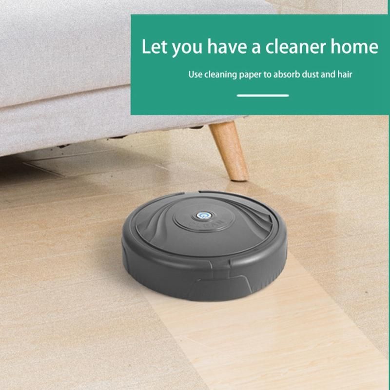 Robot Vacuum Cleaner, Sweeper Smart Household Sweeping Robot Thin Quiet for Hardwood Floor Carpet Tile Pet Hair,Black