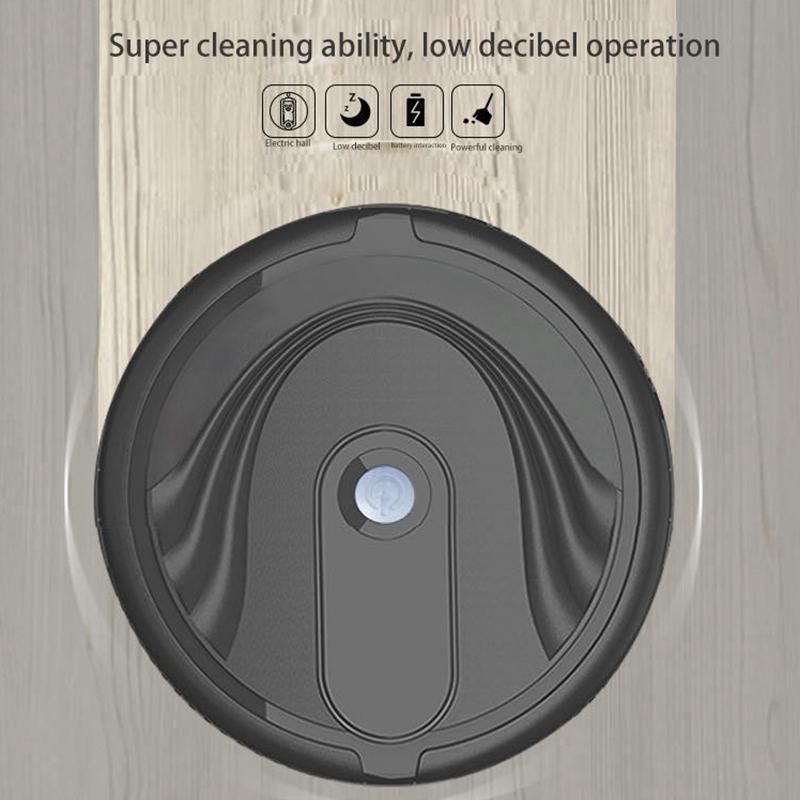 Robot Vacuum Cleaner, Sweeper Smart Household Sweeping Robot Thin Quiet for Hardwood Floor Carpet Tile Pet Hair,Black