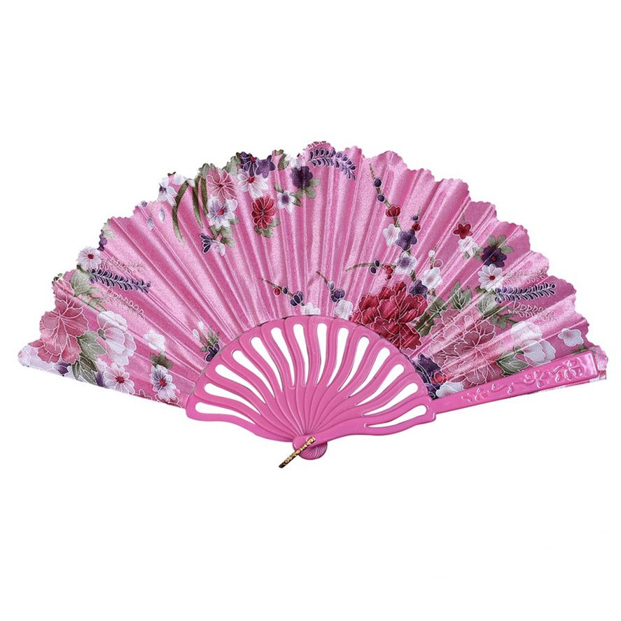 Hand New Fan Folding Folding Wedding Lace Wedding Flower Silk Style Decor Chinese Party Dance Chinese Fan 2021 0318#30 1PC Style