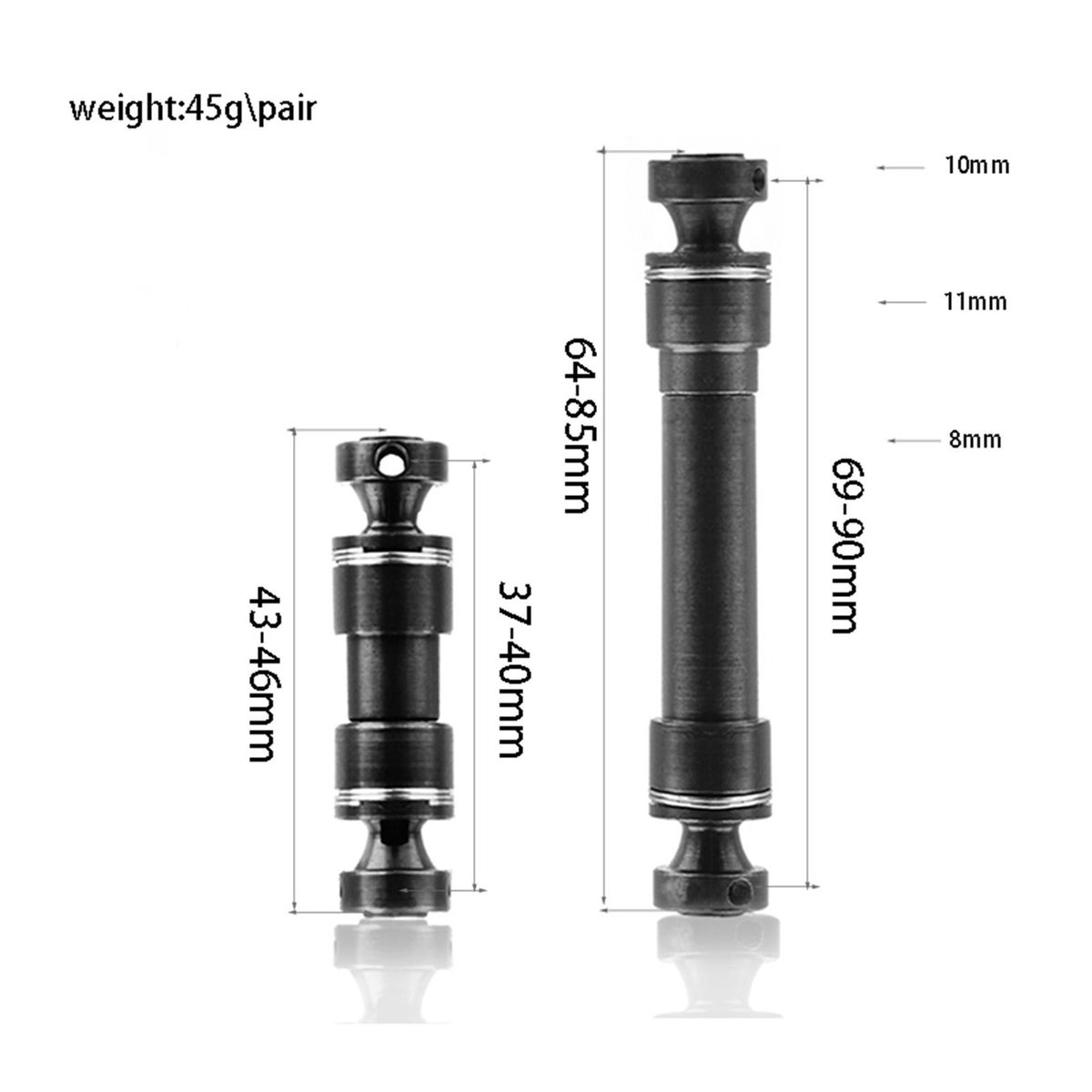 Hardened Steel Front and Rear Center Drive Axle, High-Performance Off-Road Drive Axle 7051 7250R Replacement for 1/16 TRAX4 SLASH 4WD Remote Control Car Upgrade Parts