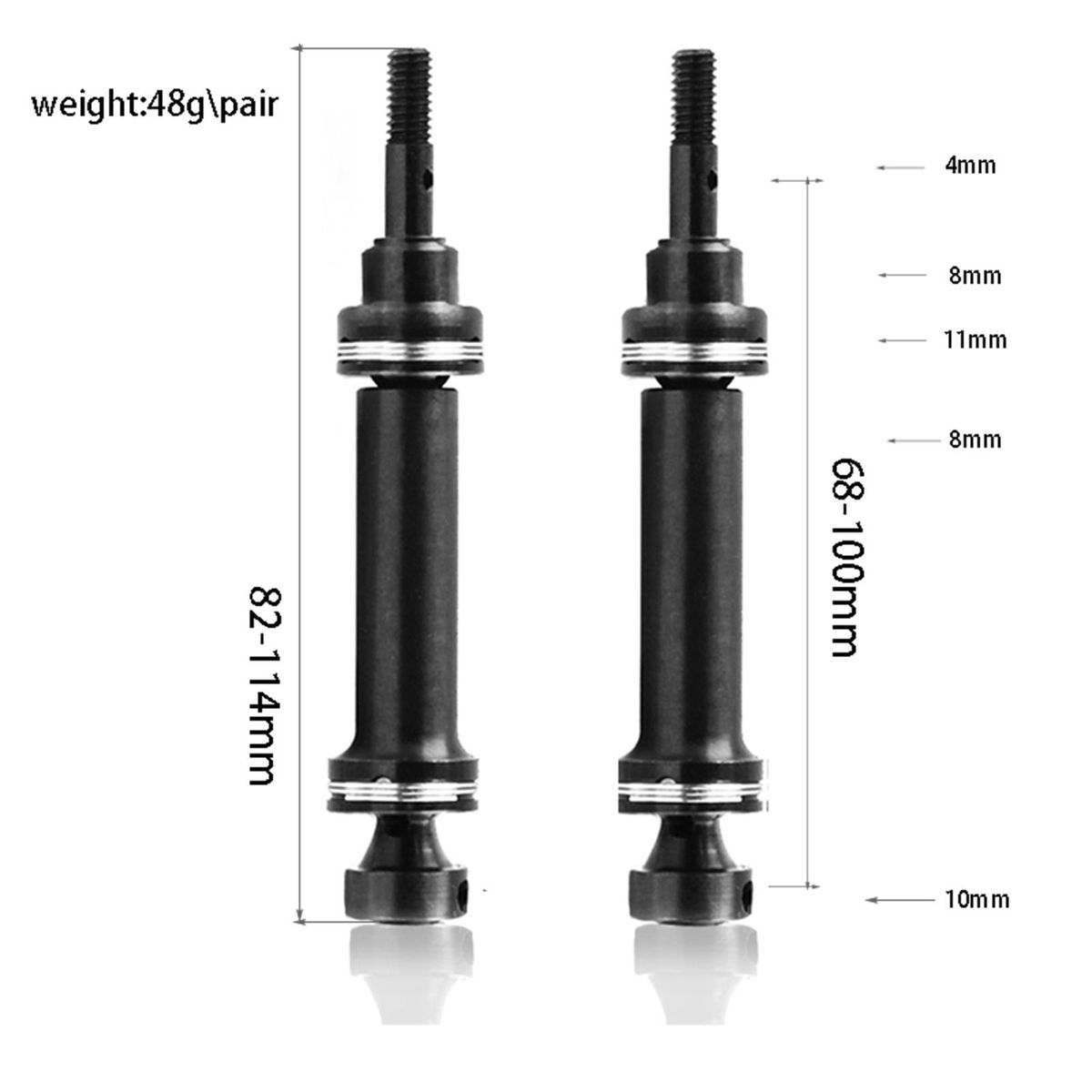 Hardened Steel Front and Rear Center Drive Axle, High-Performance Off-Road Drive Axle 7051 7250R Replacement for 1/16 TRAX4 SLASH 4WD Remote Control Car Upgrade Parts