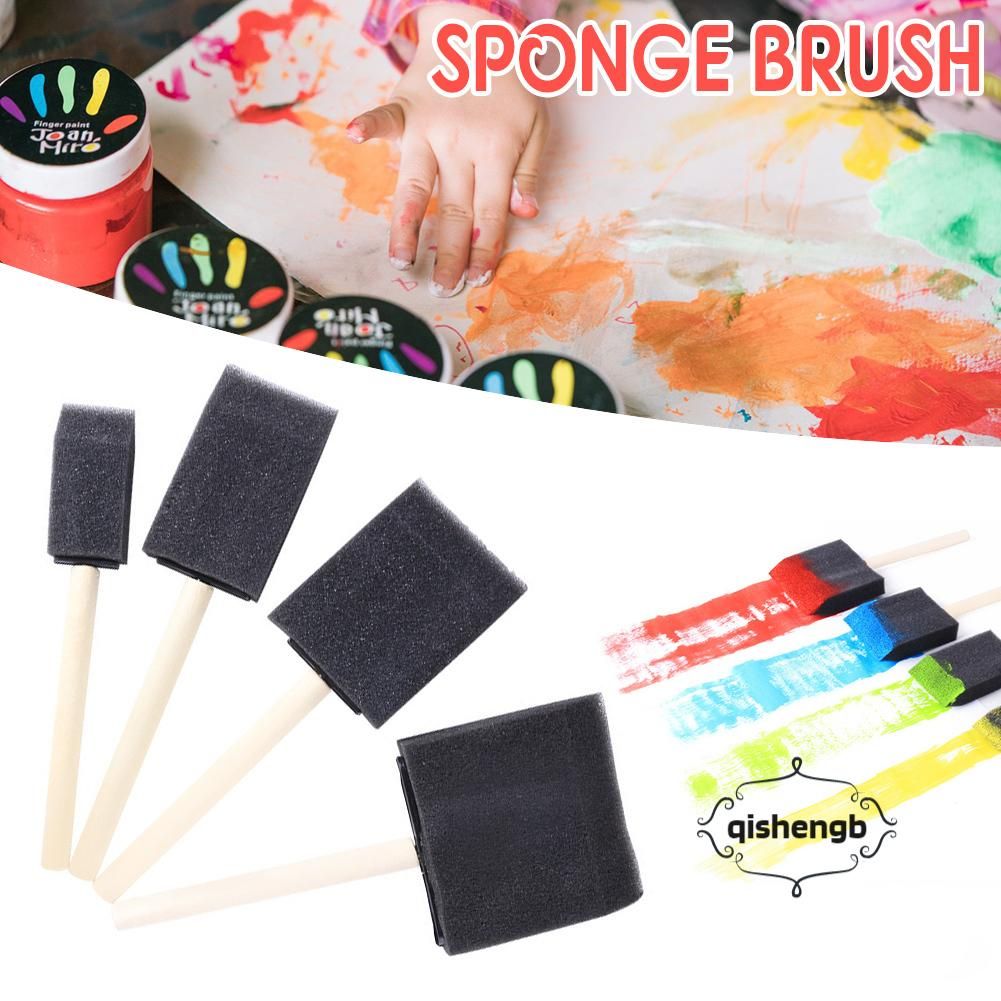 1pc/4pcs Sponge Painting Brush Portable Lightweight Paint