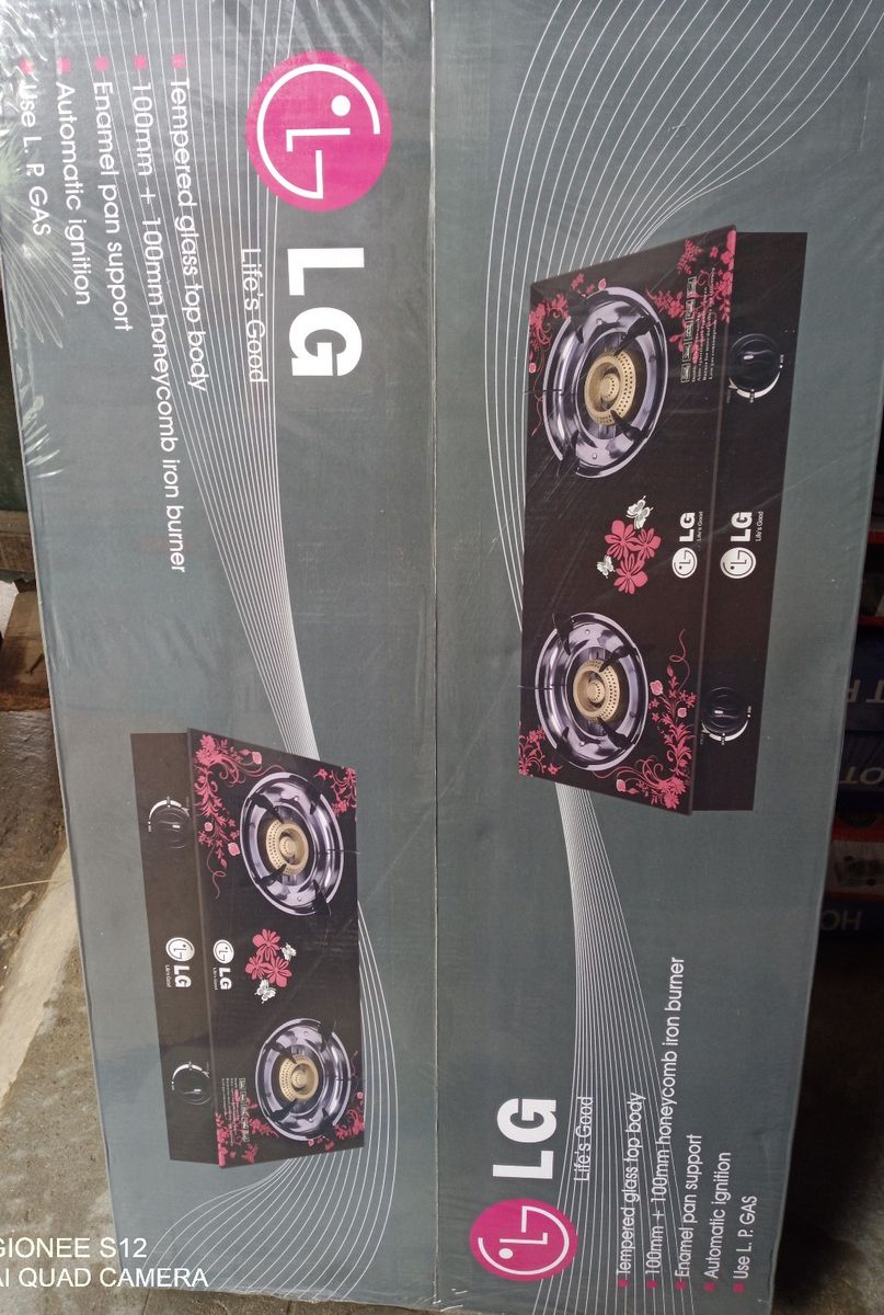 THICK TABLE TOP GLASS GAS COOKER WITH TWO HOBS